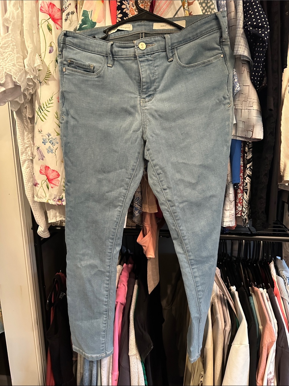 Anthropologie Light Blue Cropped Skinny Jeans